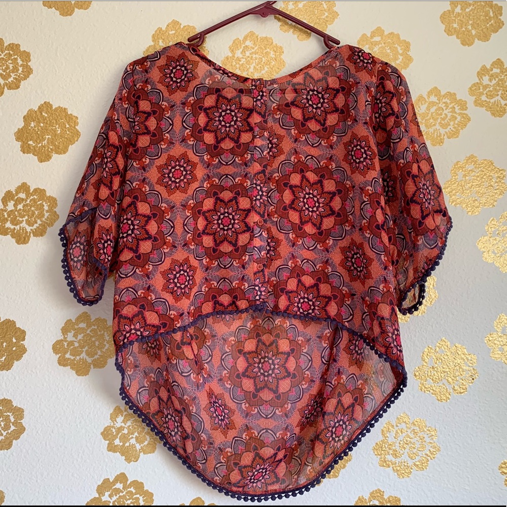 Mudd floral print textured lace